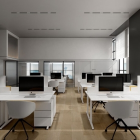 PUXIN�ִ��칫�ռ�حCADʩ��ͼ+����Ч��ͼ4��ح92M